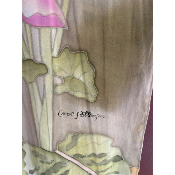 Vintage Carol Patterson Silk Scarf Jungle Leopard Print Hand Painted Boho - Picture 3 of 4